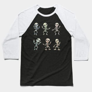 Colorful Skeleton Day of the Dead Candy Skeleton Pack Baseball T-Shirt